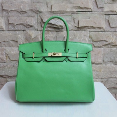 愛馬仕Hermes Birkin 休閑時尚 手掌紋牛皮手提 HB19011草綠