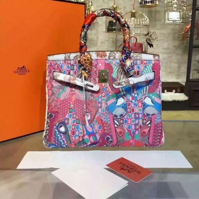 HERMES 30cm Birkin  原廠togo+epsom蕾絲邊   走私品每一個都是獨立圖案展示了品牌高級工藝及時尚風格以另一種方式延續HERMES頂級製造工藝細節針針彰顯