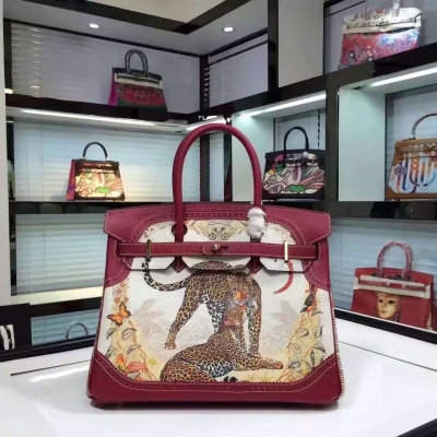 HERMES 30cm Birkin  原廠togo+epsom蕾絲邊   走私品每一個都是獨立圖案展示了品牌高級工藝及時尚風格以另一種方式延續HERMES頂級製造工藝細節針針彰顯 請記住它不是一個是一隻Birkinsi