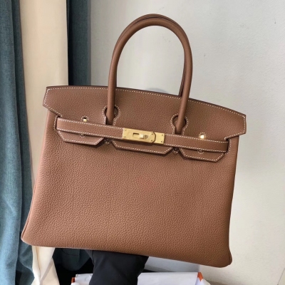 Hermes愛馬仕 ck37金棕色 birkin30cm 原廠頂級小牛togo皮 金扣 銀扣 全手工