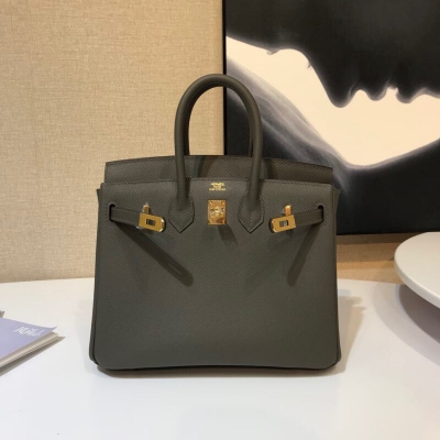 Hermes愛馬仕 Birkin Epsom 25cm 8F錫器灰 金扣