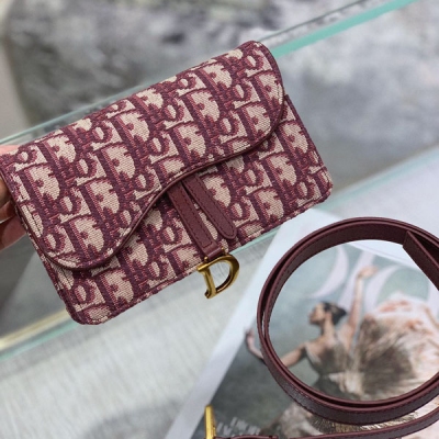 Dior迪奧 DIOR Saddle Wallet on chain 實用度超高一款.口紅粉餅 幾張零錢就夠的一款WOC 滿滿大“D”logo 復古味十足 凹起造型起來也是韻味十足. 簡直時髦又好看 尺寸：22*14.5