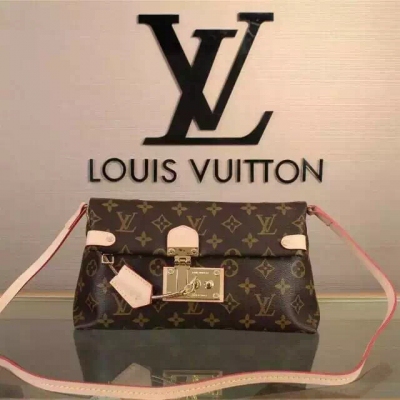 Louis Vuitton 最新走秀款可當手拿包也可當斜挎包帶領你走遍任何場地臭美女人莫屬（原版品質）原版進口老花料+進口五金，時尚感超強。款號：40127。尺寸：28*15*8