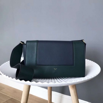 CELINE FRAME BAG 亮澤光滑帶紋路小牛皮肩背包 可斜挎做胸包 簡約不簡單 又一款爆款 今年不可或缺 尺寸：25*9*14（肩帶長度81cm）