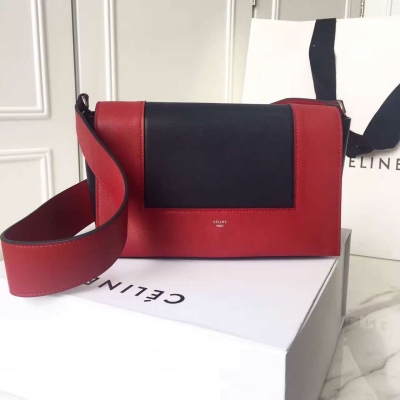 CELINE FRAME BAG 亮澤光滑帶紋路小牛皮肩背包 可斜挎做胸包 簡約不簡單 又一款爆款 今年不可或缺 尺寸：25*9*14（肩帶長度81cm）