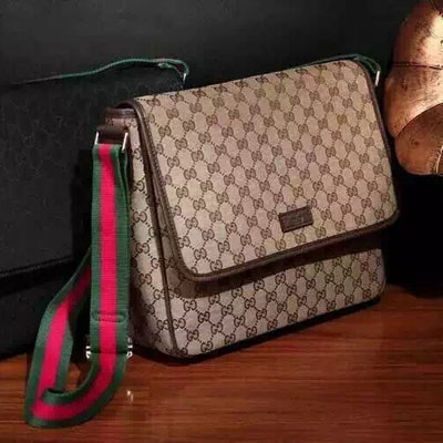 233824Gucci/古馳 義大利製造   翻蓋內袋  雙G克色帆布面料 真皮包邊  型號：233052克布克皮，尺寸：36*30*11，