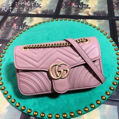 【Gucci古馳】Gucci 新款。市場頂級獨家控貨，專櫃品質 採用進口牛皮，原廠五金！精緻做工。 獨家實物拍照 品質如圖可見 。款號: 443497。尺寸：寬26*高15*側寬7