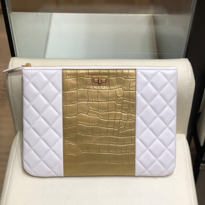 Chanel香奈兒 2019SS A086026 複刻2.55手包現貨 進口牛皮鱷魚壓紋印花 今年主打鱷魚紋 每款都超火爆 28cm