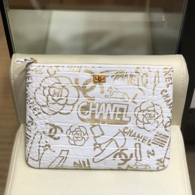 Chanel香奈兒 2019SS A086026 複刻2.55手包現貨 進口牛皮鱷魚壓紋印花 今年主打鱷魚紋 每款都超火爆 28cm