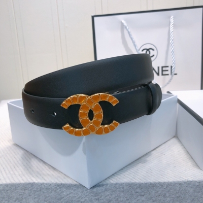 Chanel香奈兒皮帶 正品複製特殊管道定制原單牛皮手感軟硬適中 五金360度真空電鍍 非一般品質 最高版本。3.0cm/5.5cm