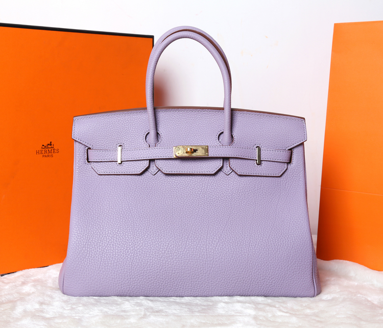 H5235-Hermes  鉑金Birkin   經典原版進口Togo皮    金銀扣現貨   蠟線縫紉