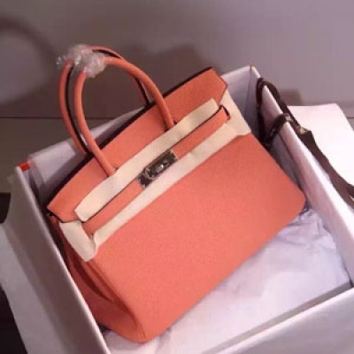 H5235-5L 龍蝦粉Hermes  鉑金Birkin   經典原版進口Togo皮    金銀扣現貨   蠟線縫紉