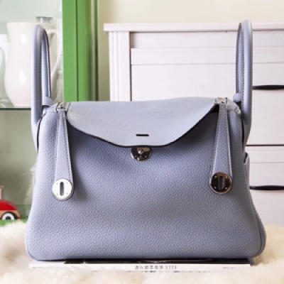 Hermes J7 亞麻藍 lindy 30cm 銀扣 TC；純手工縫製