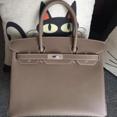 Hermes Birkin30 進口原廠Epsom皮 頂級純手工蜜蠟線 做工 走線 五金 皮質 原版 看細節 女神手提包 8C 大象灰