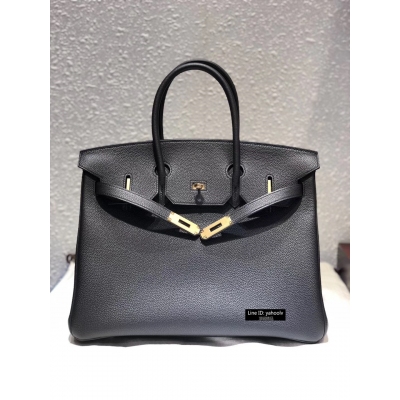 Hermes愛馬仕包包 birkin ck89黑TOGO 35cm 金