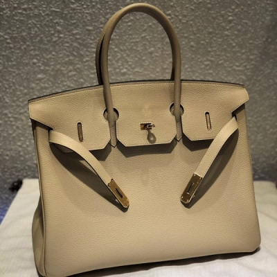 Hermes愛馬仕包包 birkin ck81斑鳩灰TOGO 35cm 金