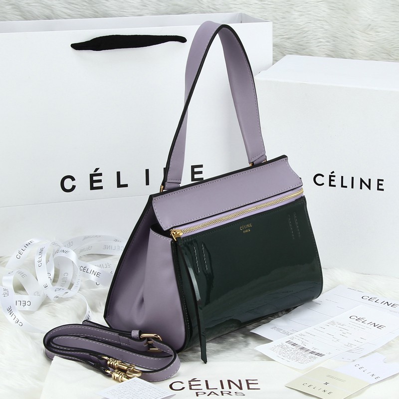 690352-紫配黑 Celine/賽琳拼色 早春新款edge拼色女包 (達人必備)