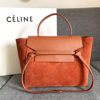 Celine Belt Bag 鯰魚包 全新顏色和搭配羊猄皮 原單級別 內外全真皮 手感飽滿富有韌性，整個包身立體圓滑，挺括有型，優雅氣場不失實用的一款包 配有可拆卸長肩帶 尺寸：27-16-20cm（肩帶長80cm）