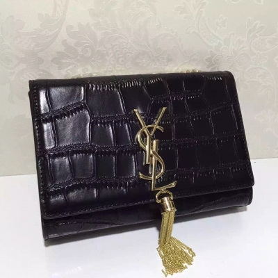 【名稱】：YSL 聖羅蘭 【規格】：22-15-5cm 【材質】：鱷魚紋牛皮 【詳情】：黑色 紅色 灰色