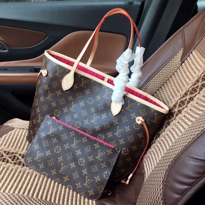 LV路易威登Louis Vuitton lv Neverfull-PM-MONOGRAM-M41001 桃紅色