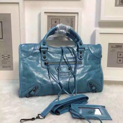 BALENCIAGA巴黎世家機車包  大號：//38cm  採用義大利進口油臘香皮！內置鏡子一枚，配70cm肩背帶！ 大號38cm，中號28cm，小號23cm