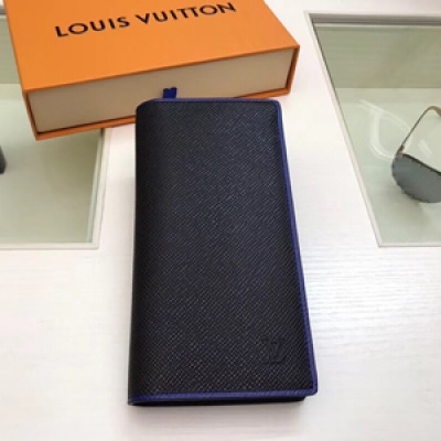 Louis Vuitton新品！【頂級原單】LV M30558西裝夾 路易威登Brazza錢夾是實用功能與優雅設計有機融合的典範。標誌性Taiga皮革材質，醒目的對比色飾邊設計，時尚而摩登。尺寸:19x10cm， 包裝: