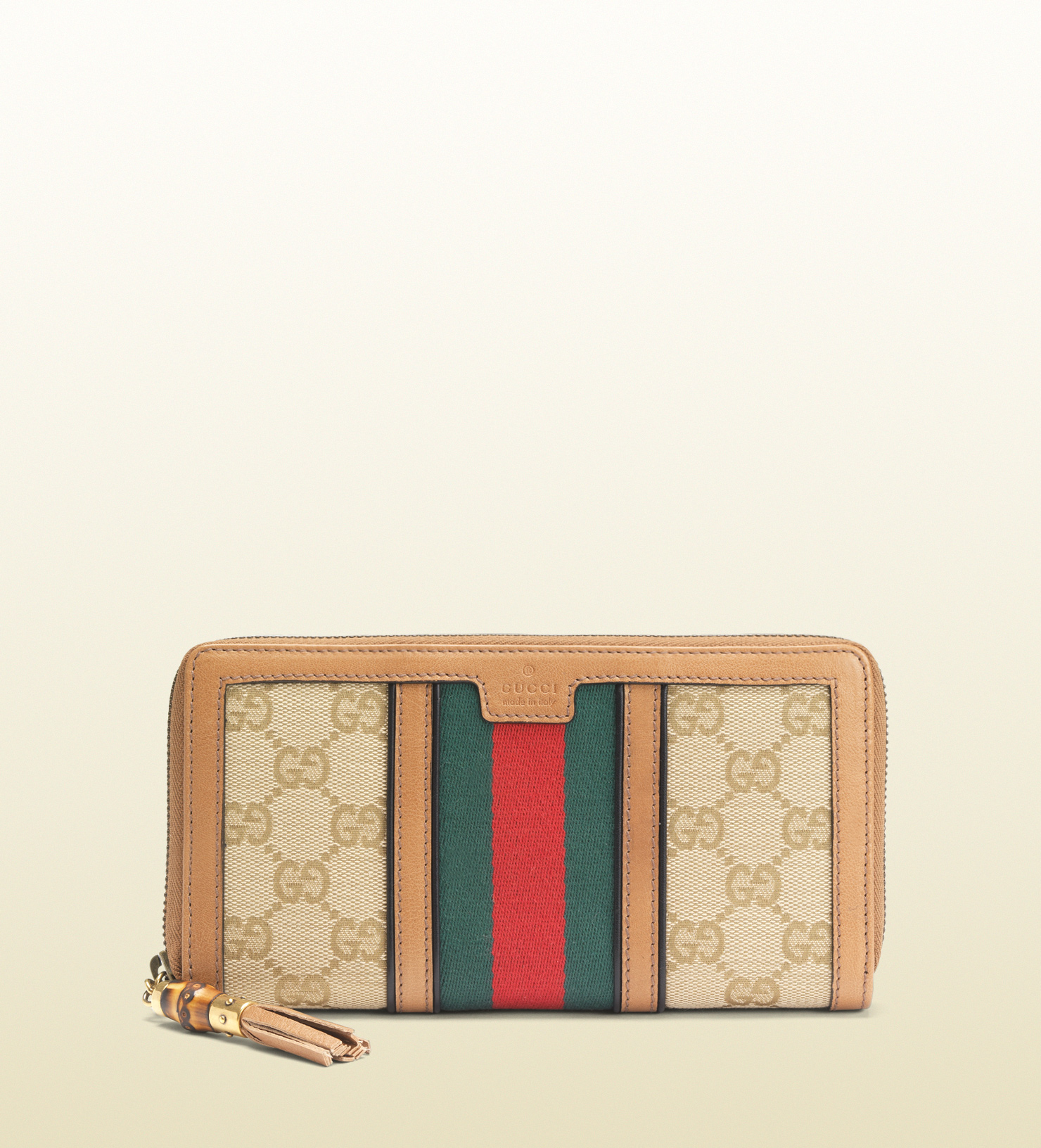 Gucci 古馳 rania帆佈GG面料全拉鏈式皮夾 353651