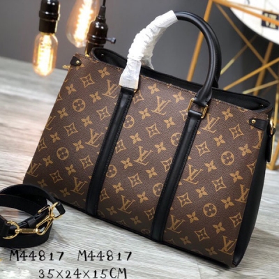 LV LOUIS VUITTON 路易威登 配套專櫃包裝頂級原單 2020年早春 專櫃最新款 Soufflot 中號老花斜挎手提包 M44816， 尺寸：35×24×15CM