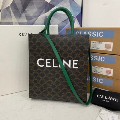 CELINE 夏季限量款！Celine新款Tote托特包 復古印花圖案 很前衛的色彩搭配，有著高顏值的復古文藝氣息～尺寸：28.5*33*8cm