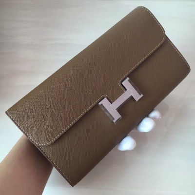 Hermes愛馬仕 constance wallet epsom 大H扣手拿包