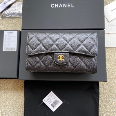 Chanel香奈兒 小香進口義大利顆粒牛皮 貨號:AP31506 尺寸:w18.5×h10cm 顏色:黑色球紋金色鋼嘜