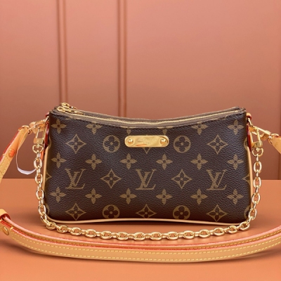 LV路易威登 特級MB晶片版原廠皮 pochette 手袋 型號：M83008老花 材料：A級全鋼五金，進口原廠面料 尺寸：24x14x6.5CM